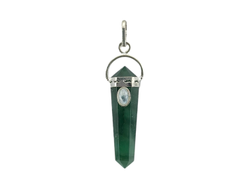 Pingente de Ponta Biterminado de Quartzo Verde  