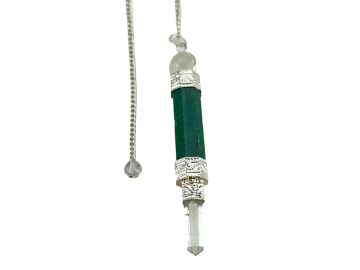 Pêndulo de Aventurina Verde e Cristal