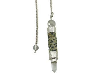 Pêndulo de Jaspe Dálmata e Cristal