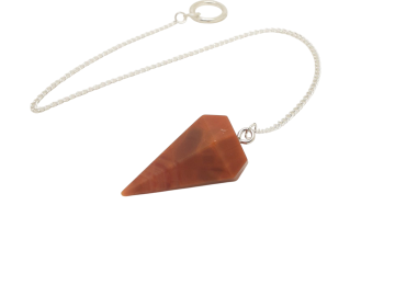 Pêndulo Facetado de Ágata de Fogo