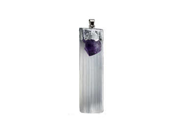 Pingente Selenite e Ametista
