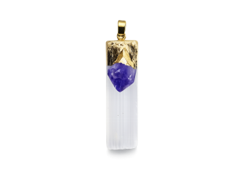 Pingente Selenite e Ametista