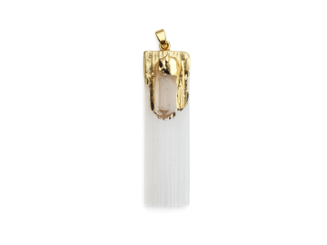 Pingente Selenite e Cristal