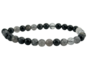 Pulseira Quartzo com Turmalina AAA 6mm
