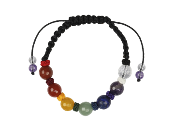 Pulseira dos Chakras bola facetada 10mm