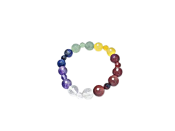 Pulseira dos Chakras bola facetada 10mm/6mm
