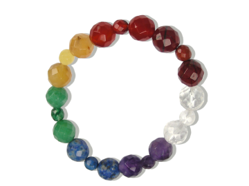 Pulseira dos Chakras bola facetada 10mm/6mm