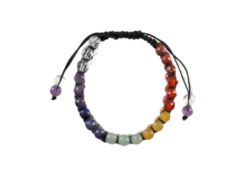 Pulseira dos Chakras bola facetada 6mm
