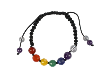 Pulseira dos Chakras bola facetada 8 mm