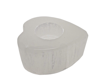 Selenite Porta Velas Coração