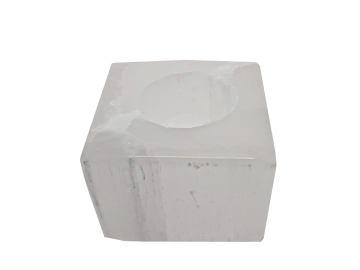 Selenite Porta Velas Cubo